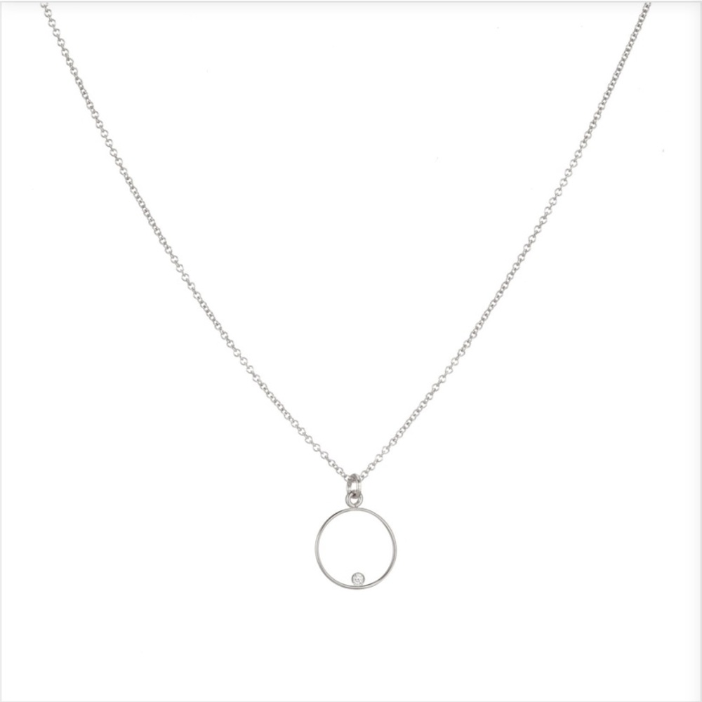 Sterling Silver Minimalist Halo Circle Necklace